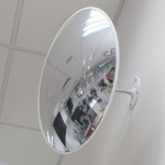 Обзорное зеркало для помещений и магазинов, диаметр 510 мм, белый кант