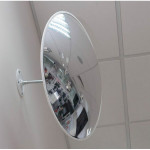 Обзорное зеркало безопасности для магазинов, диаметр 610 мм, белый кант