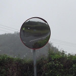 Зеркало сферическое для улицы с козырьком, диаметр 800 мм