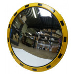 Уличное зеркало обзорное, диаметр 600 мм, с жёлто-чёрным кантом